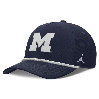Jordan Michigan Sideline Rope Rise  Brand College Adjustable Hat In Blue