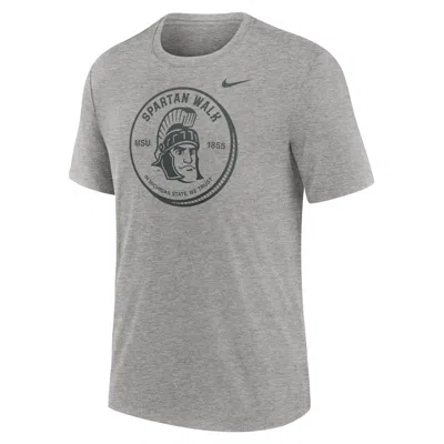Jordan Michigan State Spartans Local Campus Time Honored Tradition  Men's College T-shirt In Grey