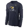 Jordan Men's Michigan Wolverines Alternate Logo  College Long-sleeve T-shirt In Blue