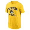 Jordan Michigan Wolverines Campus Football Helmet Nike Men's College T-shirt In Yellow