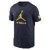 Jordan Men's Michigan Wolverines Campus Mascot  College T-shirt In Navy
