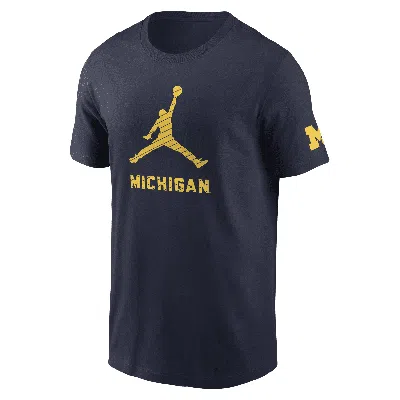 Jordan Men's Michigan Wolverines Campus Mascot  College T-shirt In Blue