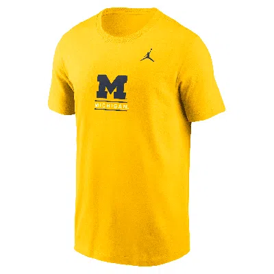 Jordan Michigan Wolverines Nike Men's College T-shirt In Yellow