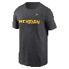 Jordan Michigan Wolverines Primetime Wordmark Nike Men's College T-shirt In Grey