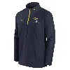 Jordan Michigan Wolverines Sideline Coach Nike Men's College 1/2-zip Hooded Jacket In Blue