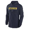 Jordan Men's Navy Michigan Wolverines Sideline Hoodie Performance Long Sleeve T-shirt In Blue