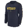 Jordan Men's Michigan Wolverines Sideline Player  Dri-fit College T-shirt In Blue