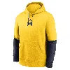 Jordan Michigan Wolverines Sideline Team Issue Club Nike Men's College Pullover Hoodie In Yellow