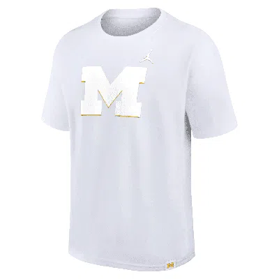 Jordan Michigan Wolverines Statement Max90 Nike Men's College T-shirt In White