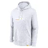 Jordan Michigan Wolverines Statement Wordmark Lockup Heavyweight Nike Men's College Pullover Hoodie In White