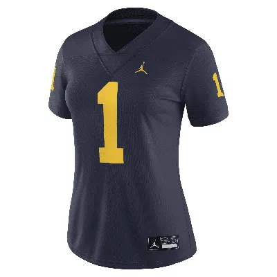Jordan Women's Michigan Wolverines Womenâs  Dri-fit College Game Jersey In Blue