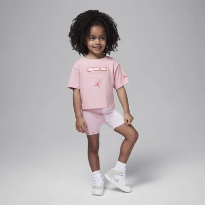 Jordan Babies' Mini Me Toddler Flight Bike Shorts Set In Pink
