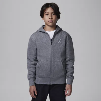 Jordan Mj Brooklyn Big Kids' Fleece Full-zip Hoodie In Grey