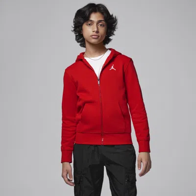 Jordan Mj Brooklyn Big Kids' Fleece Full-zip Hoodie In Red
