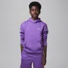 Jordan Mj Brooklyn Big Kids' Fleece Pullover Hoodie In Purple
