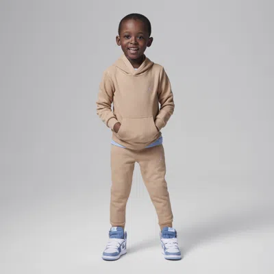 Jordan Mj Brooklyn Fleece Toddler 2-piece Pullover Hoodie Set In Brown