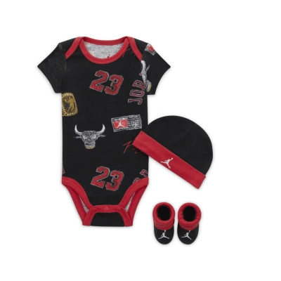 Jordan Mj Essentials Baby Printed 3-piece Set In Black