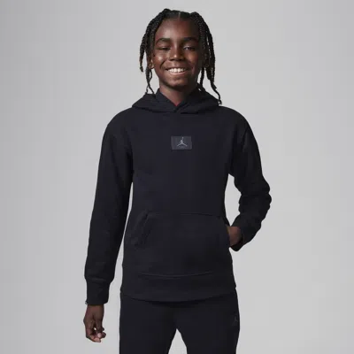 Jordan Mj Flight Big Kids' Fleece Pullover Hoodie In Black