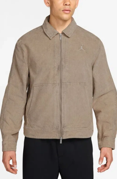 Jordan Mj Flight Club Corduroy Chore Jacket In Brown