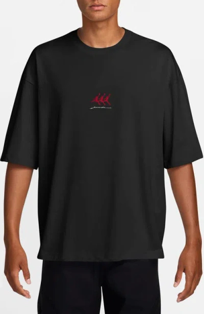 Jordan Mj Flight Oversize Short Sleeve Graphic T-shirt In Black