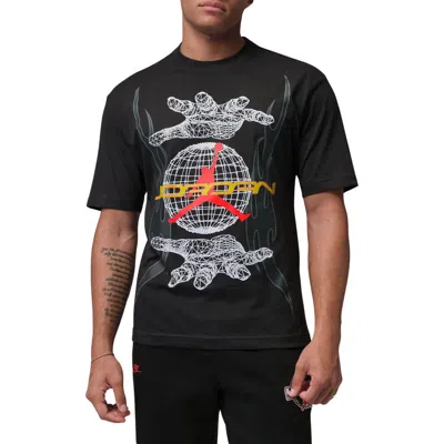 Jordan Mj Hands Short Sleeve Crewneck Graphic T-shirt In Black