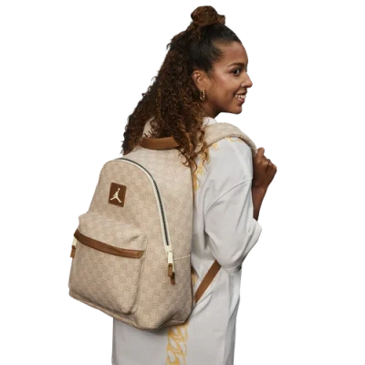 Jordan Monogram Backpack In Coconut Milk/brown/coconut Milk