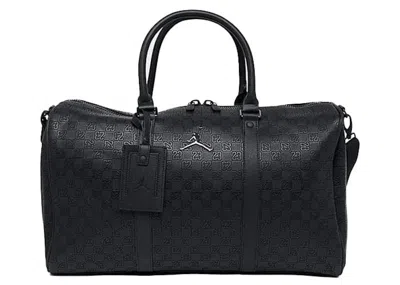 Pre-owned Jordan Monogram Leather Duffle Bag In Black