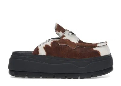 Pre-owned Jordan Mule Cow Print (women's) Sneakers In Black/baroque Brown/metallic Silver