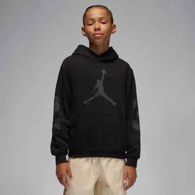 Jordan Mvp Big Kids' Jumpman Fleece Pullover Hoodie In Black