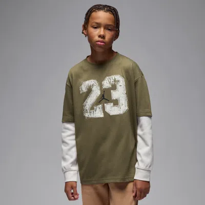 Jordan Mvp Big Kids' Twofer T-shirt In Green