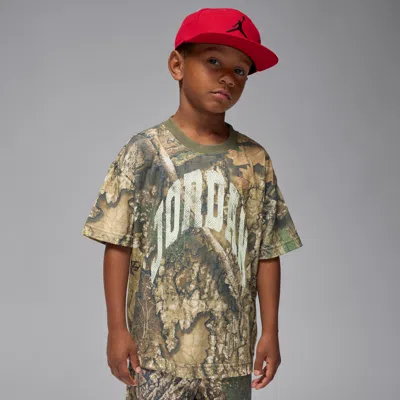 Jordan Mvp Little Kids' Distressed Wordmark T-shirt In Green
