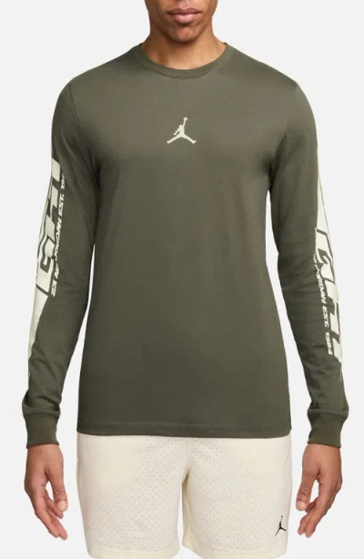 Jordan Mvp Racing Long Sleeve Graphic T-shirt In Medium Olive/sail