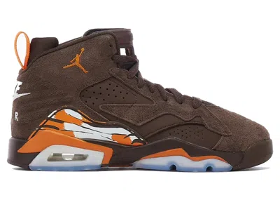 Pre-owned Jordan Mvp Sneakers In Track Brown/white/magma Orange