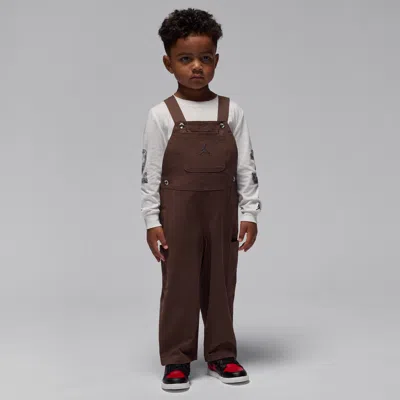 Jordan Babies' Mvp Toddler 2-piece Overalls Set In Brown