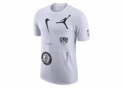 Pre-owned Jordan Nba Brooklyn Nets Courtside Statement Edition Max 90 T-shirt In White