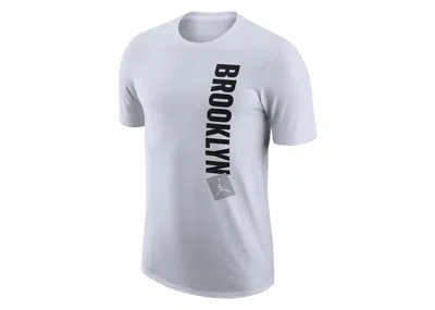 Pre-owned Jordan Nba Brooklyn Nets Essential Statement Edition T-shirt In White