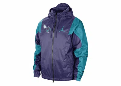 Pre-owned Jordan Nba Charlotte Hornets Courtside Statement Edition Loose Fit Jacket In Purple/teal In Multi