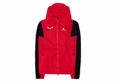 Pre-owned Jordan Nba Chicago Bulls Courtside Statement Loose Fit Jacket In Red/white/black In Multi