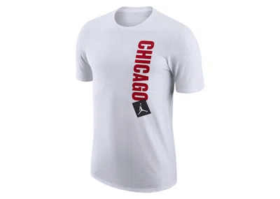 Pre-owned Jordan Nba Chicago Bulls Essential Statement Edition T-shirt In White