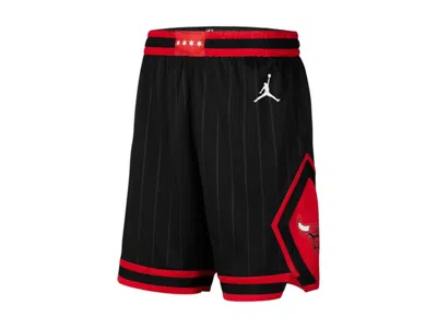 Pre-owned Jordan Nba Chicago Bulls Statement Edition Swingman Drifit Shorts In Black/white/red In Multi