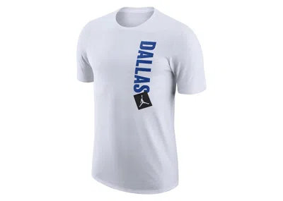 Pre-owned Jordan Nba Dallas Mavericks Essentials Statement T-shirt In White