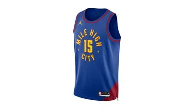 Pre-owned Jordan Nba Denver Nuggets Nikola Jokic Statement Edition Jersey In Blue/yellow In Multi
