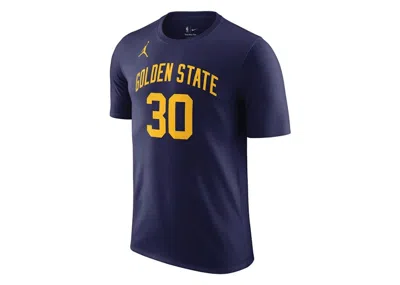 Pre-owned Jordan Nba Golden State Warriors Stephen Curry Statement Edition T-shirt In Dark Blue/yellow
