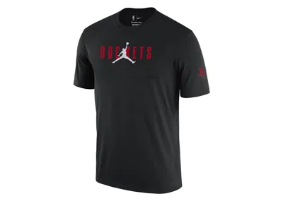 Pre-owned Jordan Nba Houston Rockets Courtside Statement T-shirt In Black