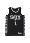 Jordan Nba Men's Basketball Tank Top Nba Statement Edition 2022 Dri-fit Swingman Jersey No 1 Victor Wembanyama In Black/fit Silver