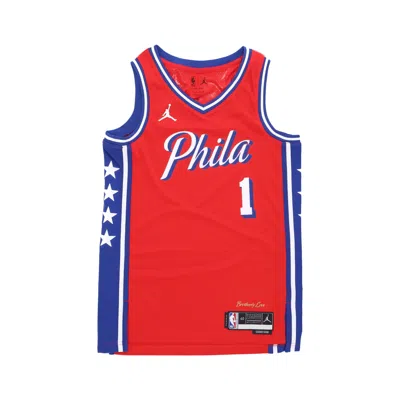 Jordan Nba Men's Basketball Tank Top Nba Statement Edition 22 Dri-fit Swingman Jersey No 1 James Harden Phi76e In University Red