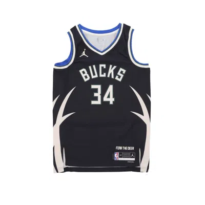 Jordan Nba Men's Basketball Tank Top Nba Statement Edition 22 Dri-fit Swingman Jersey No 34 Giannis Antetokounm In Black