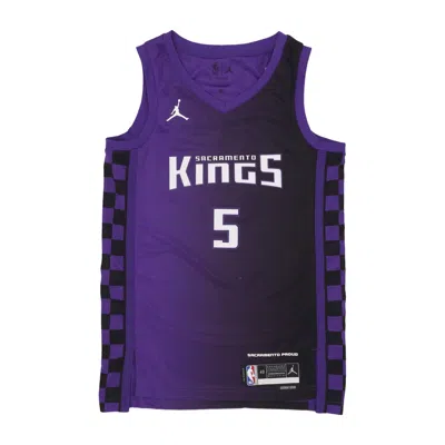 Jordan Nba Men's Basketball Tank Top Nba Statement Edition 23 Dri-fit Swingman Jersey No 5 Deaaron Fox Sackin F In Field Purple