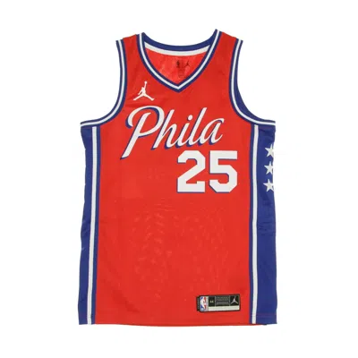 Jordan Nba Men's Basketball Tank Top Nba Swingman Jersey Jordan Statement Edition 2020 No 25 Ben Simmons Phi76e In University Red