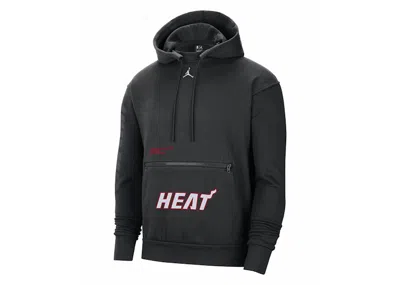 Pre-owned Jordan Nba Miami Heat Courtside Statement Loose Fit Hoodie In Black